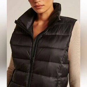 New ABERCROMBIE & FITCH Lightweight Puffer Vest Packable Wind Water Resistant L